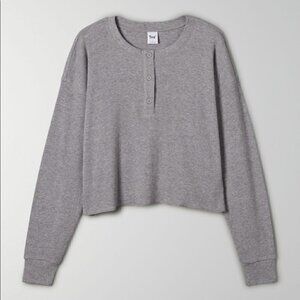 𝅺TNA | Alamo Henley Thermal Top Grey Xxs